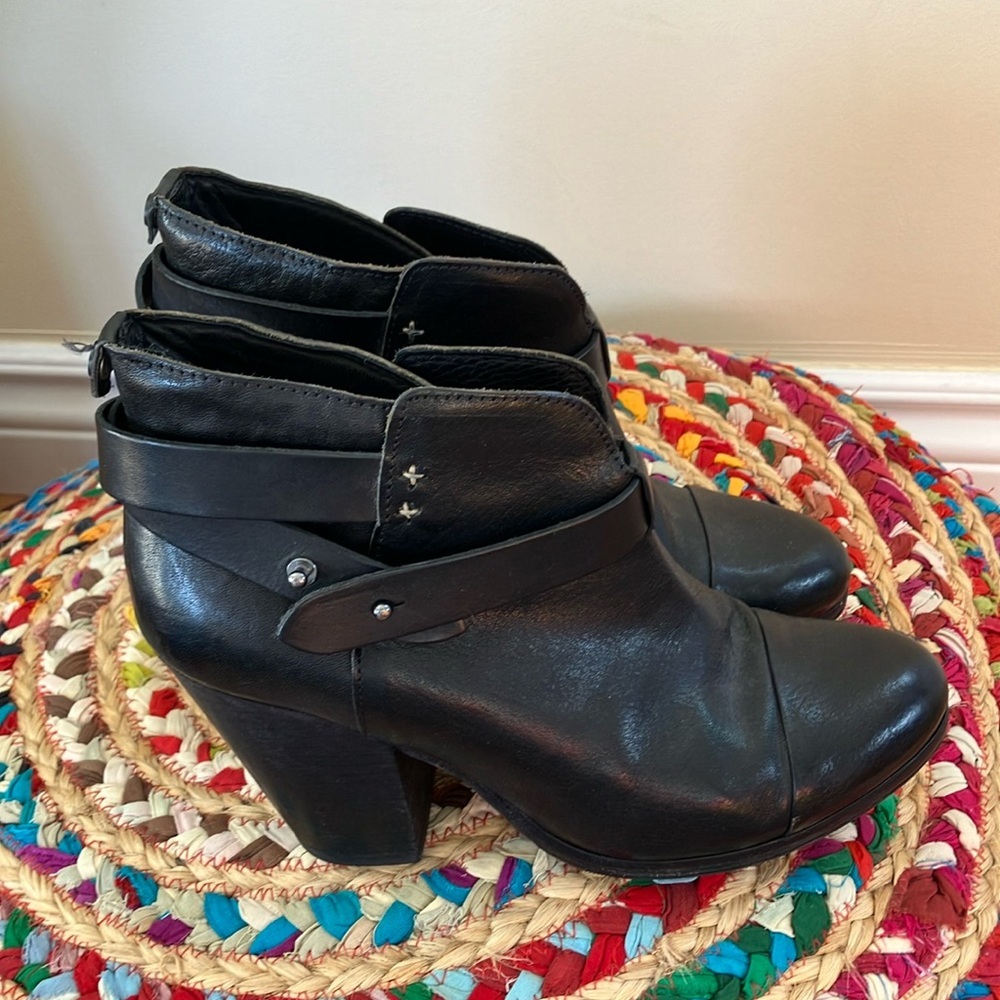 rag & bone Black Leather Ankle Booties